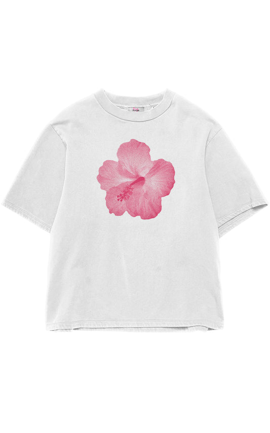 Hibiscus Oversize Baskılı T-Shirt